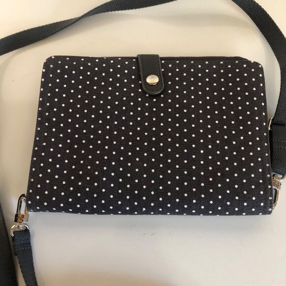 Thirty One Gray Polka Dot Crossbody Purse Adjustable Removable Strap - Picture 8 of 8